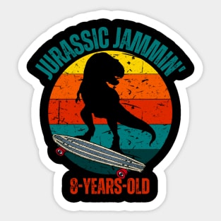 Jurassic Jammin' 8-Years-Old Boys Birthday Party Dinosaur Theme Sticker